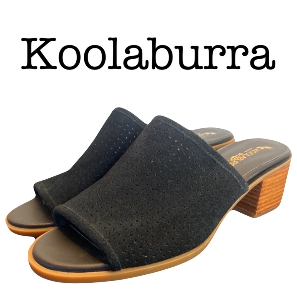 New Koolaburra By Ugg Rachel Black Suede Mules Size 8